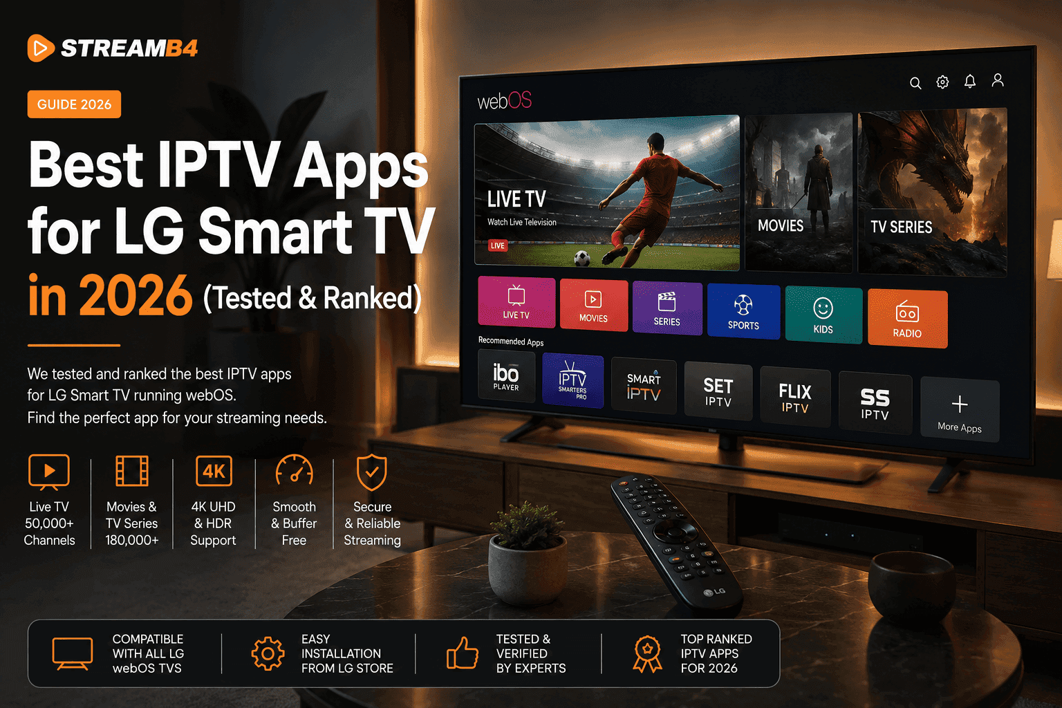 Best IPTV Apps for LG Smart TV in 2026 (Tested & Ranked)