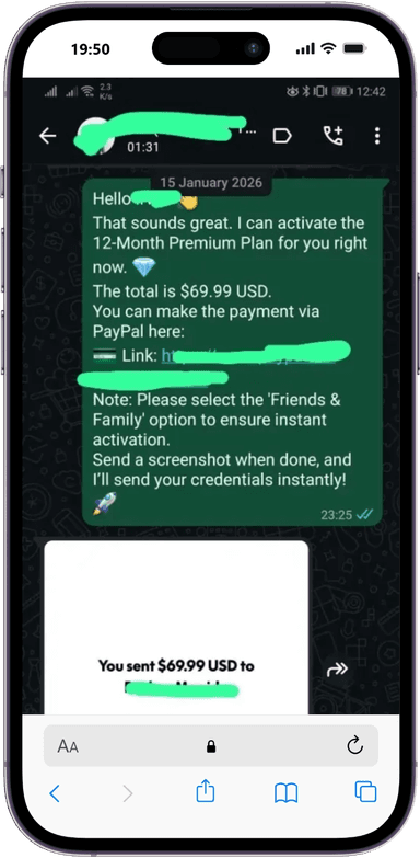 StreamB4 Chat on WhatsApp on iPhone