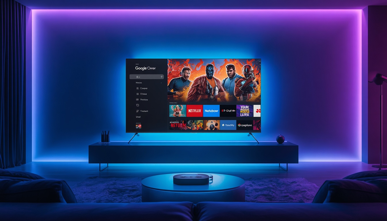 lucid origin Award winning editorial technology artwork showing Google TV as the ultimate str 0